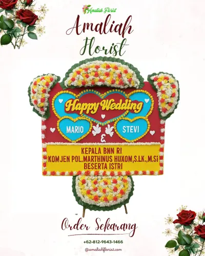 Karangan Papan Bunga Pernikahan di The Krakatau Grand Ballroom